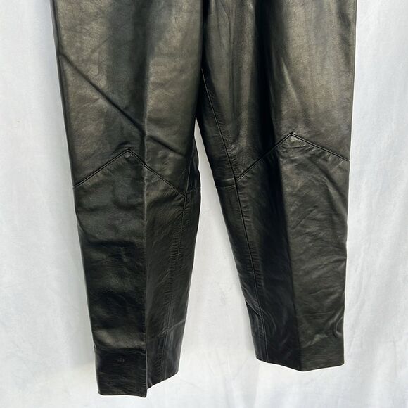 Bettina Leather Pants Elastic Waist Vintage size 8 - Picture 3 of 9